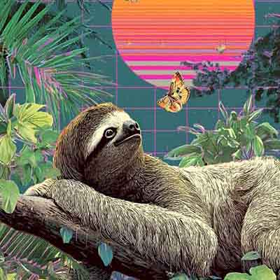 retro 80s synthwave Style